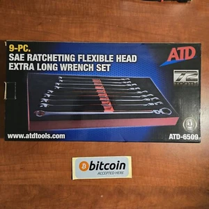 ATD-6509 - 9Pc. SAE Ratcheting Flexible Head Extra Long Wrench Set - Picture 1 of 8