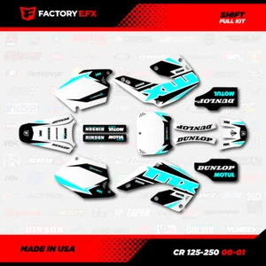 White & Cyan Shift Racing Graphics Kit fits Honda Cr125 Cr250 00-01 CR 125 250 - Foto 1 di 2