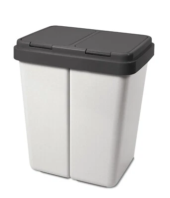 Mülleimer Abfalleimer Müllbehälter Duo Bin MIX Kunststoff Mülltrennsystem 2 fach - Bild 1 von 4