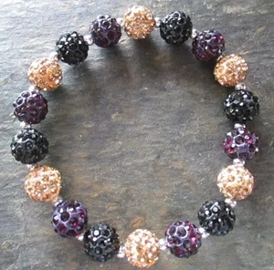 Baltimore Ravens- Bling- Crystal-Rhinestone-Purple/Black/Gold-Bracelet - Picture 1 of 3