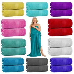 Super Jumbo Bath Sheets Egyptian Cotton Soft Extra Large Bath Towel (100x200 CM) - Picture 1 of 103