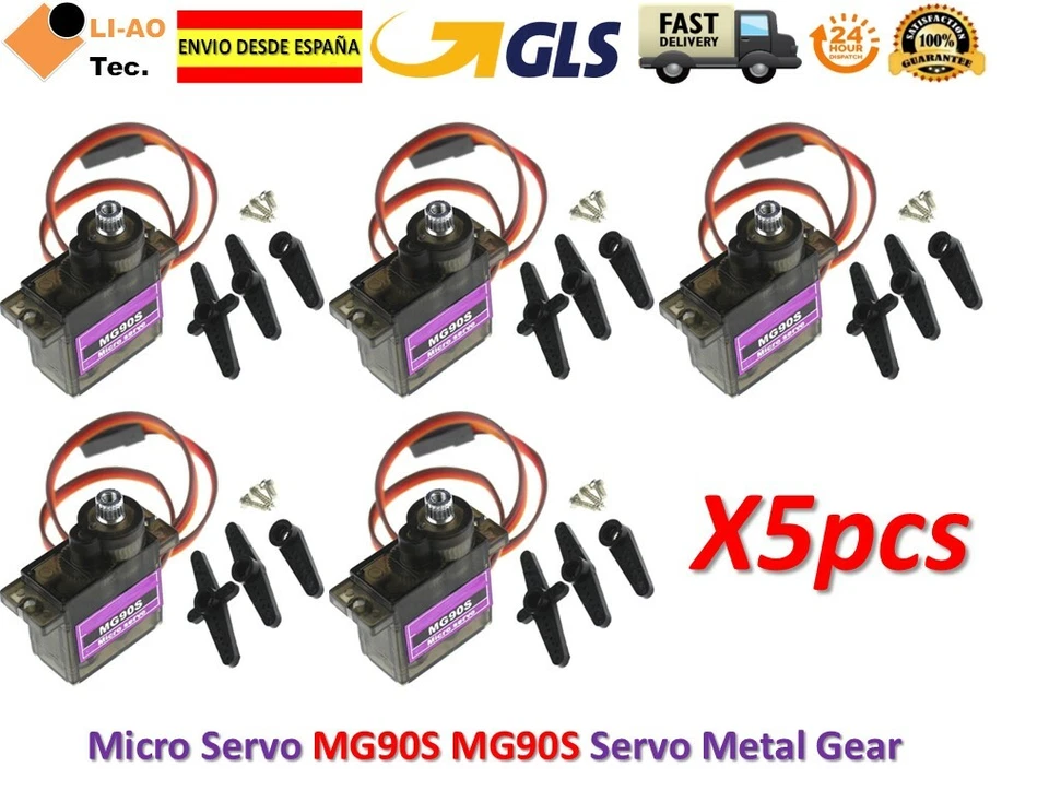 5pcs MG90S 9g Metal Gear Upgraded SG90 Digital Micro Servos for Arduino  - Imagen 1 de 4