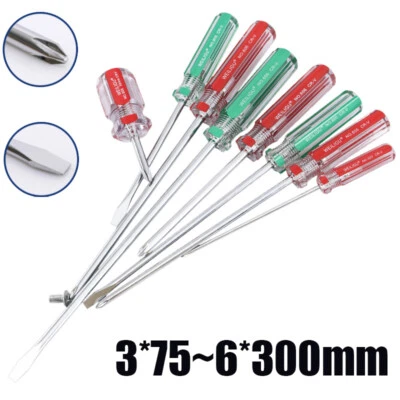 Slotted & Phillips Screwdrivers With Magnetic Flat Head Thru Tang Standard Tip - Image 1 of 4