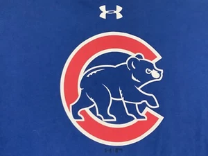 MLB Chicago Cubs Under Armour UA Short Sleeve blue T Shirt Men 2XL XXL HEAT GEAR - Imagen 1 de 3