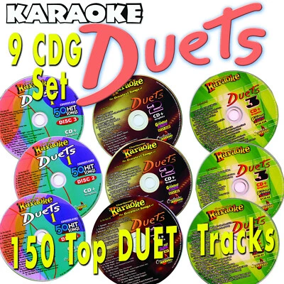 DUETS KARAOKE Best Duets Set-9 CD+G set 150 Songs Proffessional.in white sleeves - Image 1 of 4