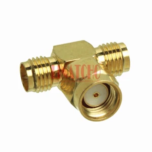 1 PR SMA macho a 2 RP SMA hembra ambos lados T Conector divisor de antenas WIFI - Imagen 1 de 11
