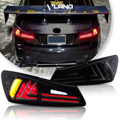 Un par de luces traseras LED VLAND AHUMADAS para Lexus IS250 IS350 ISF 06-13 con secuencial Foto 1 de 4