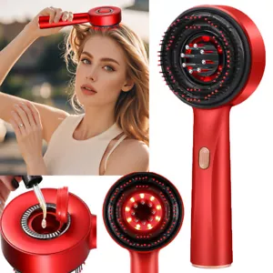 Red Light Therapy Hair Oil Applicator Electric Scalp Massager Brush Massage Comb - Picture 1 of 24