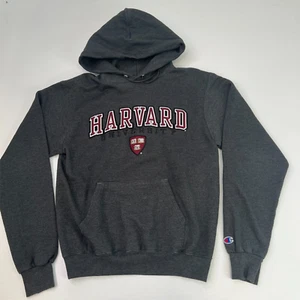 Harvard Hoodie Women Small Spell Out Pocket Champion Sweatshirt Ivy Hype Core - Picture 1 of 13