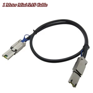 1M Mini SAS 26P SFF-8088 to SFF-8088 SAS 26 Pin External Cable Disk Array Line - Picture 1 of 8