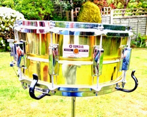 Yamaha Recording Custom SD-496. Made in Japan 14 x 6.5 brass snare drum. - Picture 1 of 16