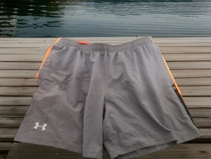 Under Armour Heat Gear Surf Swim Trunks Men XL Gray Fitted Mesh Lined  - Picture 1 of 5