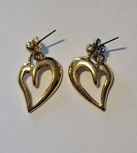 Cursive Heart Drop Stud Earrings - Picture 1 of 4