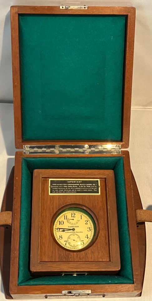 CRONÓMETRO MODELO HAMILTON 1941 NAVY OFICINA DE BARCOS CON AMBAS CAJAS Foto 1 de 4