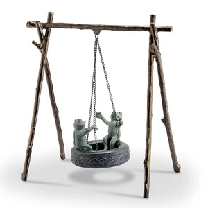 SPI Tire Swing Frogs Garden Sculpt - Picture 1 of 3