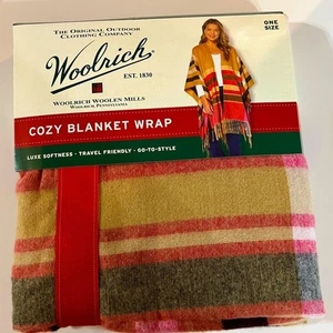 Woolrich NWT Cozy Blanket Wrap -Browns Reds & Blacks- Wrap - One Size - Picture 1 of 4