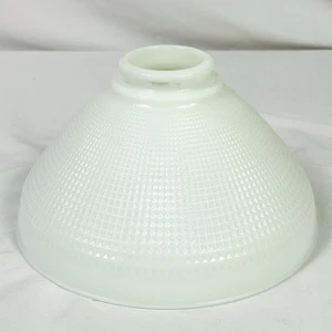 Vtg 10" Milk Glass Waffle Weave Floor Lamp Light Shade 2 7/8" Fitter - Picture 1 of 6