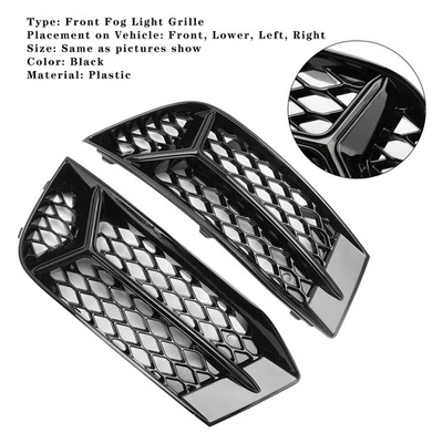 👏Front Bumper Grill Fog Light Cover Lamp Frame Trim Fit For Audi A3 2017-2020 - Image 1 of 4