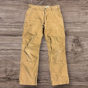 Carhartt Mens Double Knee 32x30 Khaki Rugged Flex Canvas Pants Y2K BN2802-M - Picture 1 of 5