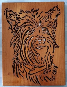 Vintage Carved Wooden Wall Art '04-'05 Artist Frank Townsly Mirror Back 10"×7" - Picture 1 of 6