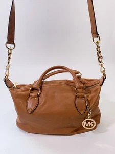Michael Kors Leather Purse Tote Handbag Tan Suede with Crossbody Strap - Picture 1 of 12