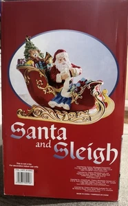 Costco Santa and Sleigh Centerpiece Gold Accents Porcelain. Pristine Condition🎄 - Picture 1 of 17