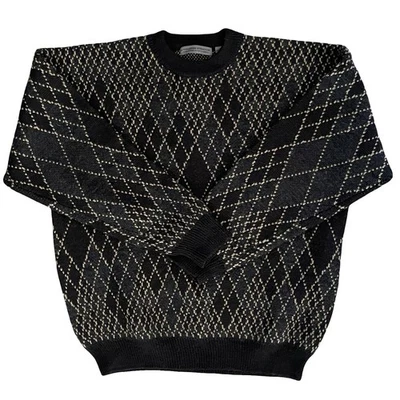 Vintage Structure Le Collezioni  Sweater Men's Medium Acrylic Wool Blend Argyle - Image 1 of 4