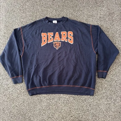 Sudadera De Colección Años 90 Chicago Bears Cuello Redondo Polar Para Hombre 2XL Hecha en EE. UU. Suelta Foto 1 de 4