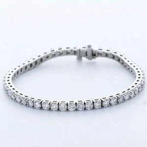 Massives 14K Weißgold Tennis Armband Zertifikat 8,50 ct runder Lab-gezüchteter Diamant E VVS2 - Bild 1 von 11