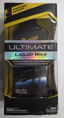 Meguiar's Ultimate Cera Líquida Polímero Sintético Puro con Toalla y Almohadilla Inc. Nuevo en Caja Foto 1 de 2