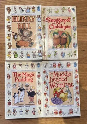 Aust Kids Classics 1992 Set Blinky Bill Snugglepot Magic Pudding Muddle Headed W - image 1 of 4