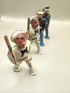 4 Vintage Barclay Lead Toy Pod Foot Soldier Navy Sailor White Blue - Picture 1 of 6