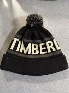 Timberland schwarz grau weiß solide Winter Beanie Mütze Kappe One Size - Bild 1 von 5