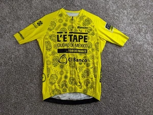 Santini Premium Cycling Jersey Women Medium Yellow Mexico Tour de France Skulls - Picture 1 of 13