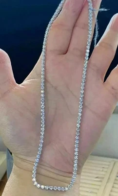 20Ct Round Cut Lab Diamond Tennis Necklace 14k White Gold Plated - Image 1 of 4