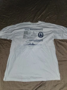 uss wisconsin bb 64 Battleship T Shirt Size Xl Navy Military - Picture 1 of 6