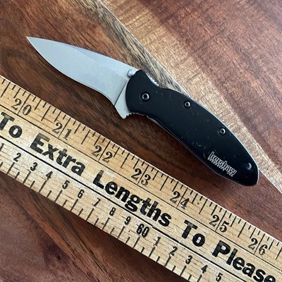 Cuchillo de Bolsillo Kershaw Scallion 1620SWBLK Negro Forro Asistido Bloqueo Borde Liso! Foto 1 de 4