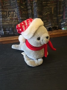 Vintage 1999 Coca Cola Marke Animation Plüsch ~ Musical Seal - Bild 1 von 4