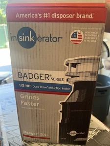 Badger 5XL Continuo 1/2HP Séptico Seguro Sin Cable Eliminador de Basura CODO ROTO - Imagen 1 de 8