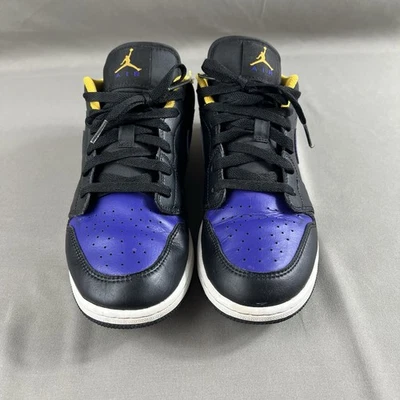 Nike Air Jordan 1 Low GS Lakers Negro Púrpura Zapatos Talla 7y Foto 1 de 4