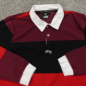 LRG Polo Shirt Mens XL Red Rugby Collegiate Streetwear Lifted Research Group Y2K - Picture 1 of 10