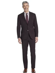 NWT $314 Kenneth Cole Awearness 2 Piece Suit Men 40L Burgundy Modern Pants 40X32 - Picture 1 of 24