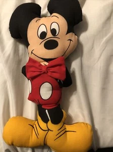 Vintage Disney Mickey Mouse Hand Sewn Stuffed Plush Pillow Doll 80s - Picture 1 of 2