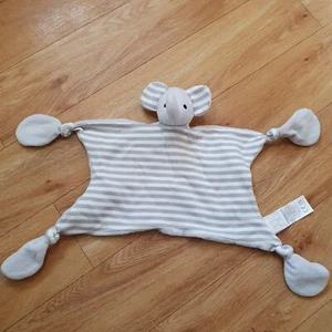 Jojo Maman Bebe Grey Elephant Baby Comforter Blanket Blankie Soother Knotted - Picture 1 of 14