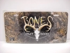 Placa de licencia de árbol real para ciervo de puerta hueso etiqueta de automóvil decoración de pared de metal EE. UU. - Imagen 1 de 5