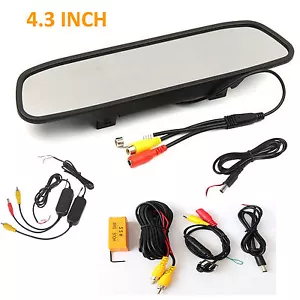 Monitor Espejo Coche 4.3" + Cámara Retrovisor Frontal Coche CCD 360 Grados 2.4G Inalámbrica - Imagen 1 de 12