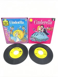 Cinderella Lot of 2 Peter Pan Records 45 rpm Children's Vinyl Record Novelty 70s - Picture 1 of 9