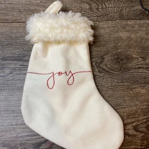 Calza in feltro bianco Joy rossa 10" - Foto 1 di 2