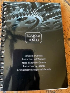 New! SCATOLA del TEMPO Instructions & Blank Warranty Spiral Bound Manual - Picture 1 of 4
