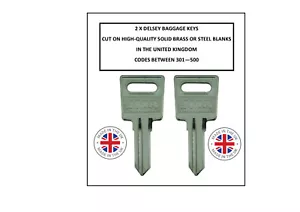 2 X Delsey Suitcase Vanity Case keys cut to code 301 to 500 MADE IN THE U.K. - Picture 1 of 3